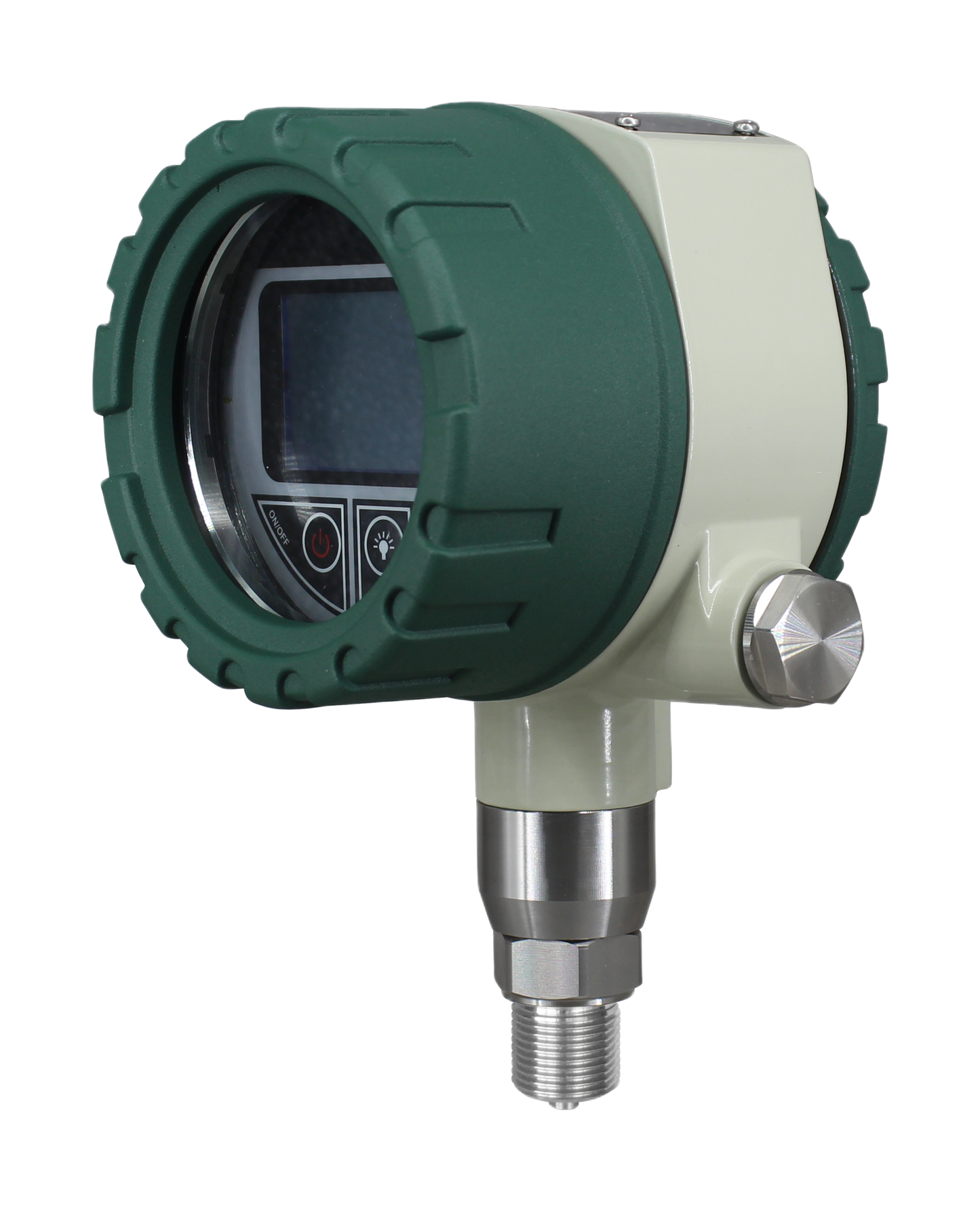 Side view of QDB118T pressure gauge with USB data logging function
