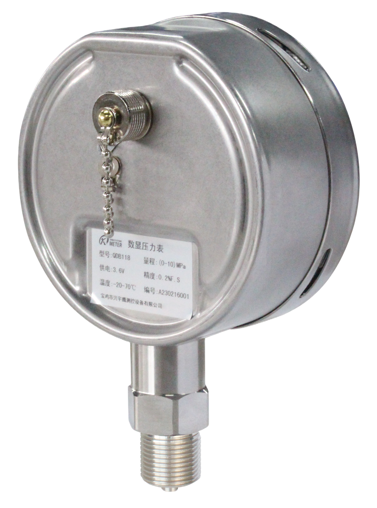 Back housing of QDB118T pressure gauge with stainless steel case