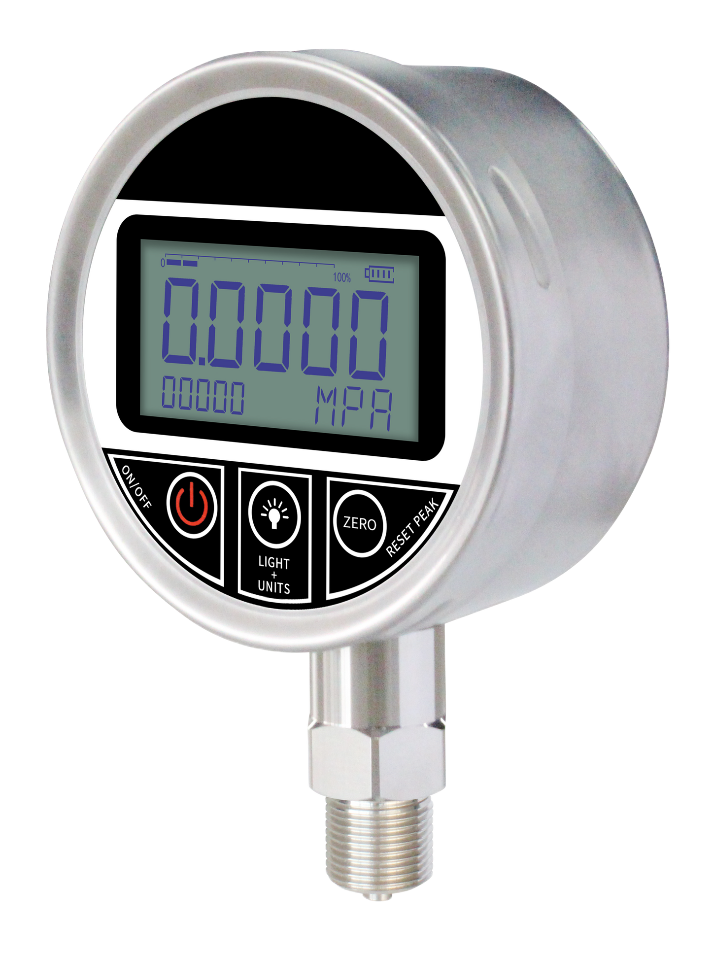 Side view of QDB118 High-Precision Digital Pressure Gauge with LCD Display