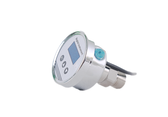 Side view of QDB130 panel-mounted digital pressure gauge