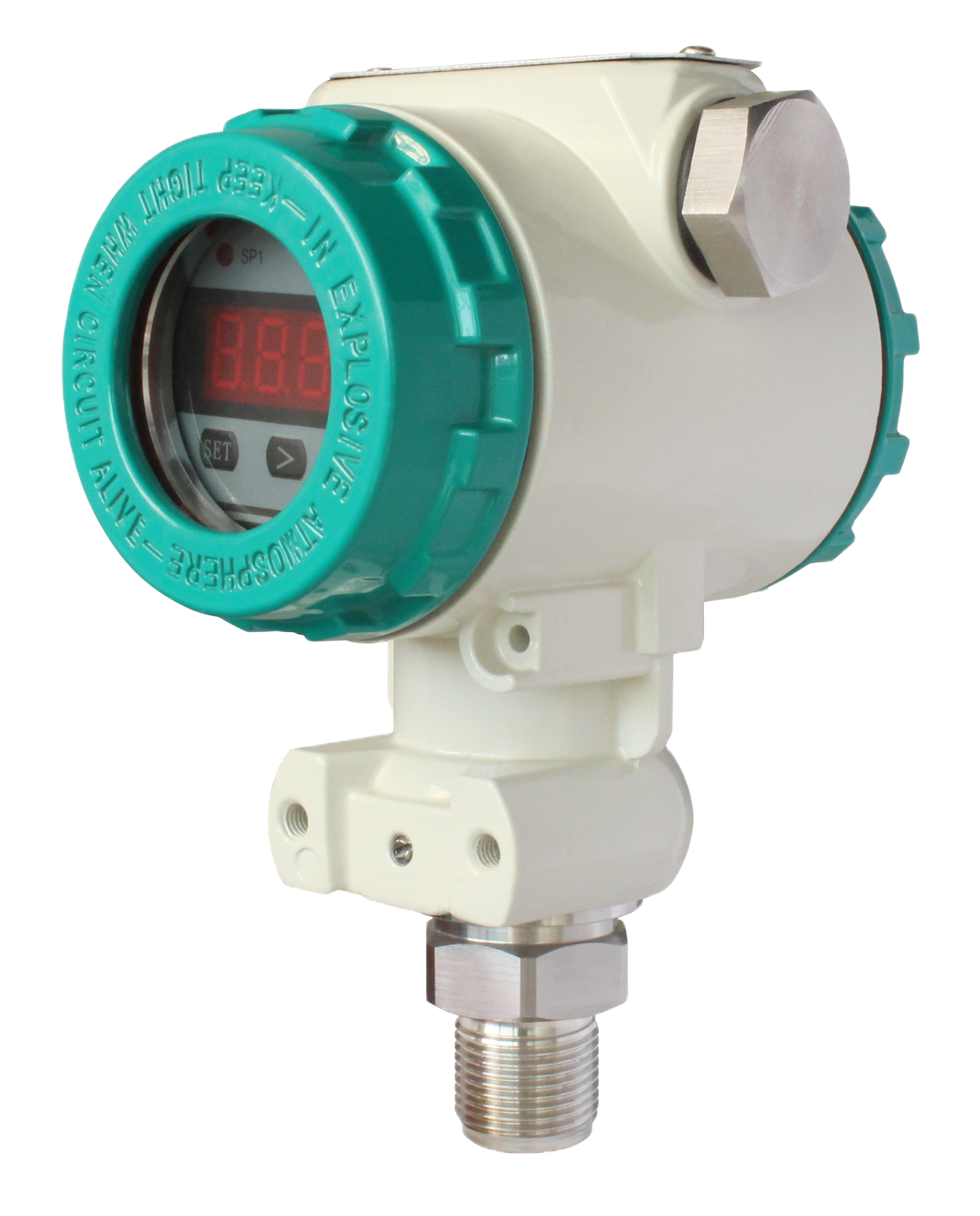 QYK100 intelligent pressure switch with LED display and relay output.