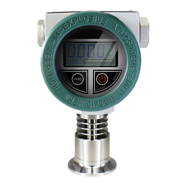 QDB109 explosion-proof pressure gauge front view with LCD