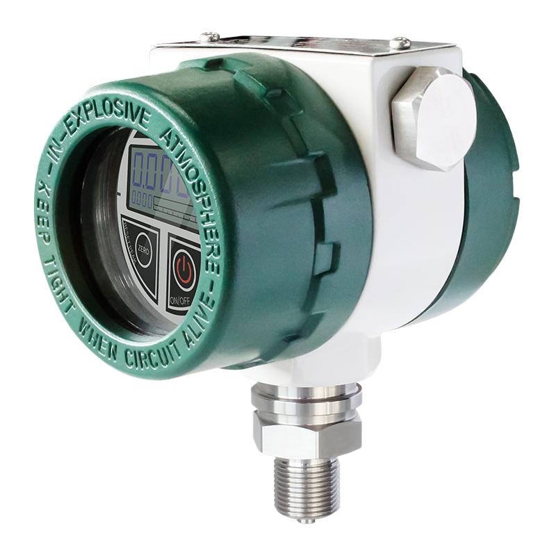 QDB109 explosion-proof pressure gauge side view with LCD