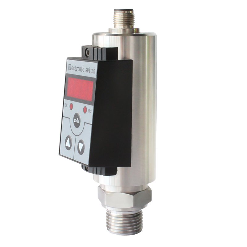 QYK103 intelligent pressure switch with LED display and dual relay outputs.