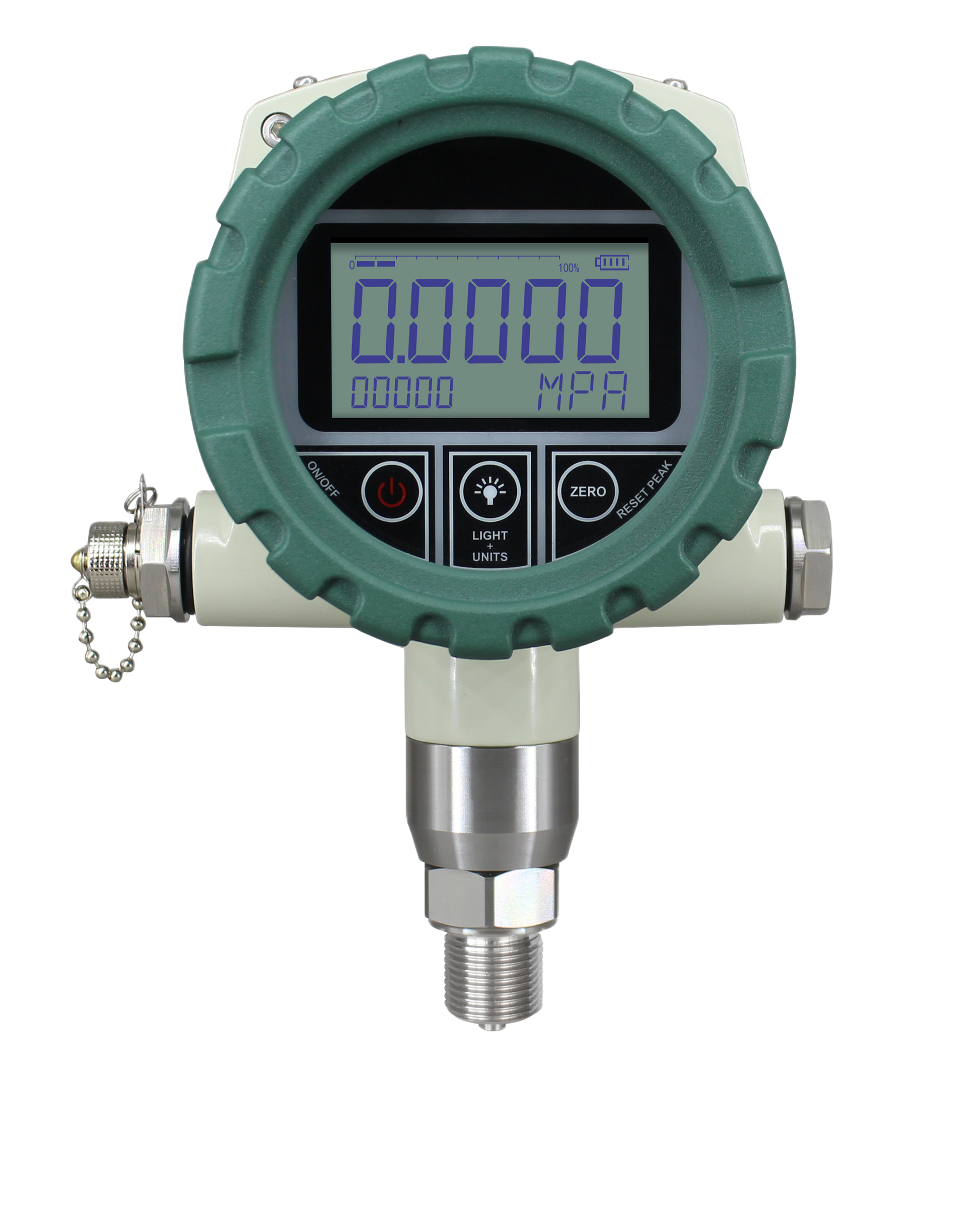 QDB118T Digital Pressure Gauge with USB Data Logger - Front View