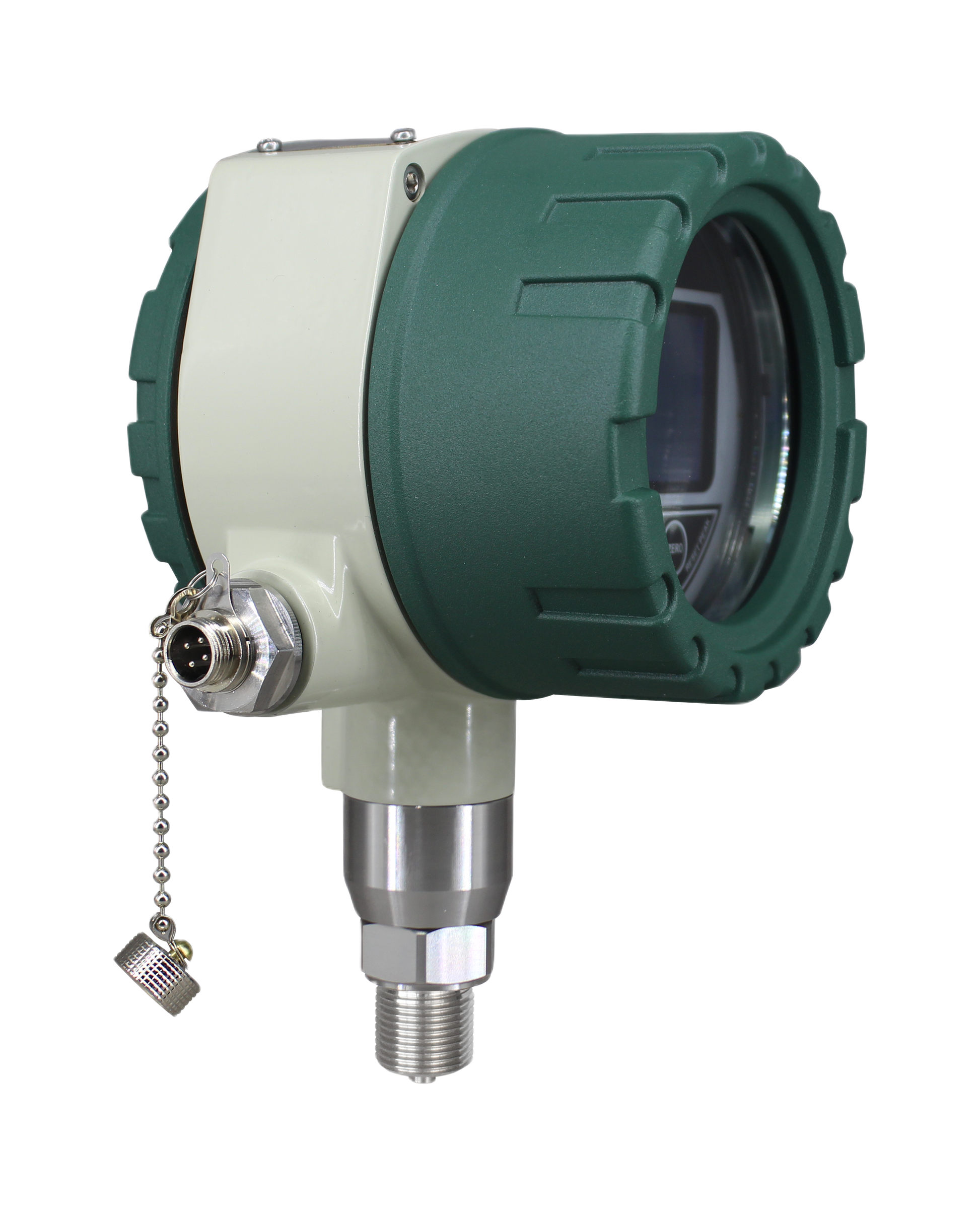Side view of QDB118T pressure gauge with USB data logging function