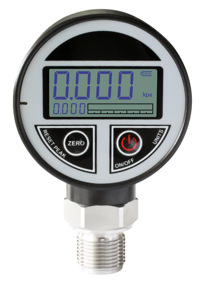 QDB108 digital pressure gauge front view with LCD display